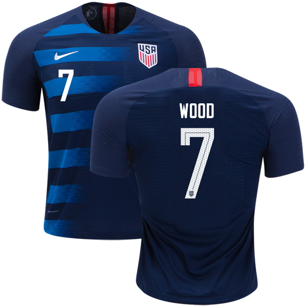 Women's USA #7 Wood Away Soccer Country Jersey